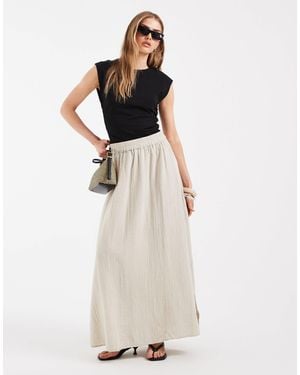 Pieces Cotton Maxi Skirt - White