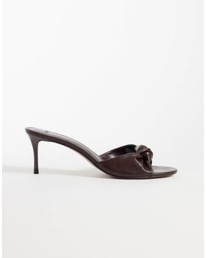 Mango Mules mit absatz und knotendetail - Natur