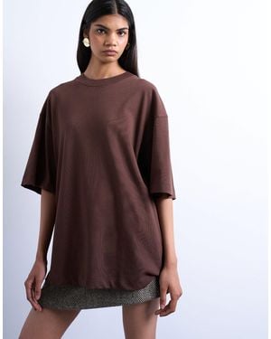 TOPSHOP – oversize-t-shirt - Braun