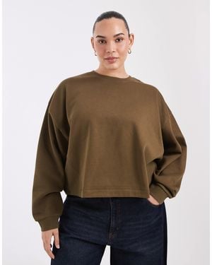ASOS Asos Design Curve Boxy Oversized Brushback Sweat - Black