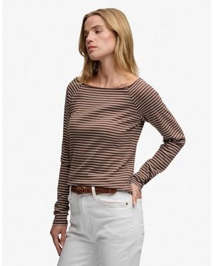 Superdry Bardot-top mit schulterfreiem ausschnitt - Braun