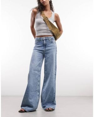 Noisy May Nellie Mid Rise Palazzo Jeans - Blue