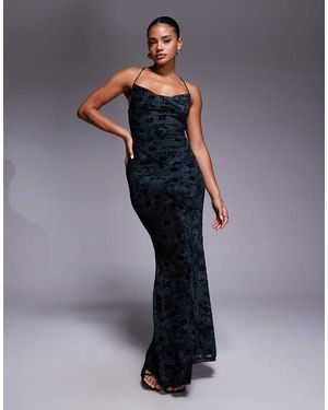 Princess Polly Giorgiana Mesh Cowl Neck Cami Maxi Dress - Blue