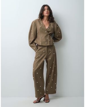 ASOS Pantalon ajusté orné - Vert