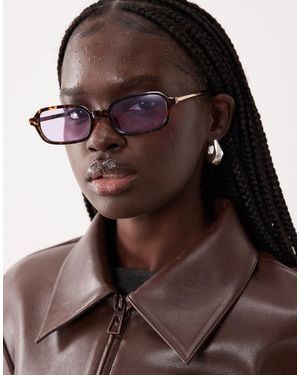 ASOS Slim Square Sunglasses - Brown