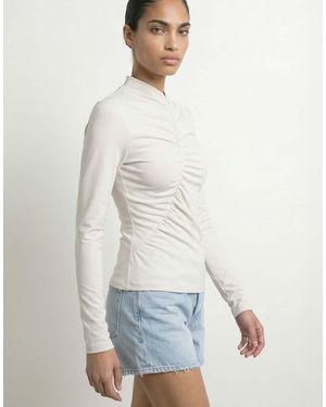 HYPEDROP Top A Maniche Lunghe Color Cloud Dancer - Bianco
