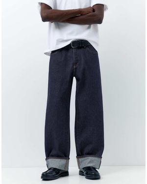 Pull&Bear Selvedge - jean droit - Bleu