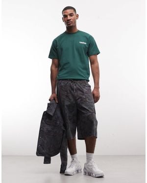 Weekday Co-ord baggy Cargo Shorts - Blue