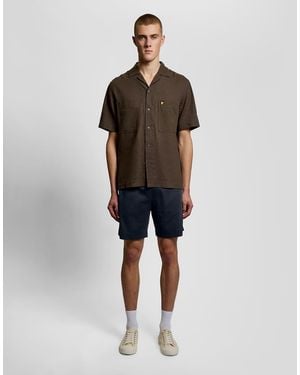 Lyle & Scott Mid Bottoms Taped Interlock Sweatshort - Blue