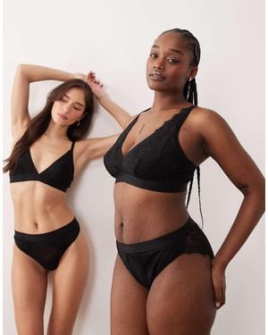 Lemonade Dolls Fuller Bust Synergy Lace And Mesh Bralet - Brown