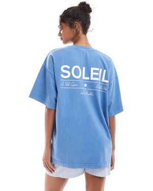 4th & Reckless – verwaschenes longline-t-shirt - Blau