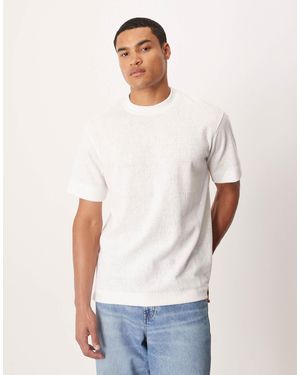 Mango Cotton Mix Textured T-Shirt - White