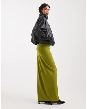 ASOS Jersey Column Maxi Skirt - Green