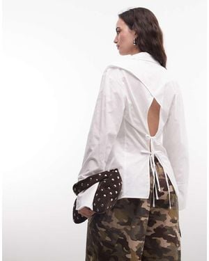 Collusion Camicia Aperta Dietro Bianca - Bianco