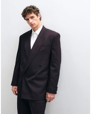 ASOS Relaxed Double Breasted Suit Jacket - Blue