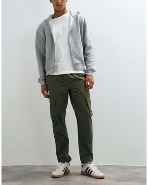 Threadbare Pantalones Cargo Con Cintura De Cordón Ajustable En-Verde - Gris