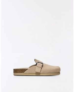 Bershka Clogs With Buckle Detail - White