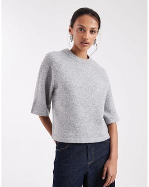 Threadbare Short Sleeve Knitted T-shirt - Gray