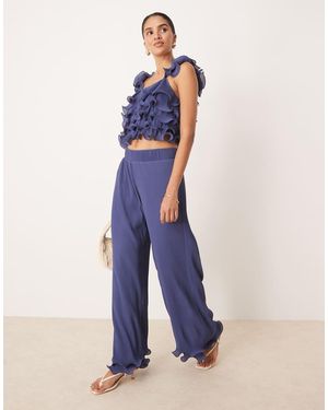 Y.A.S Frill Trim Trouser Co-ord - Blue