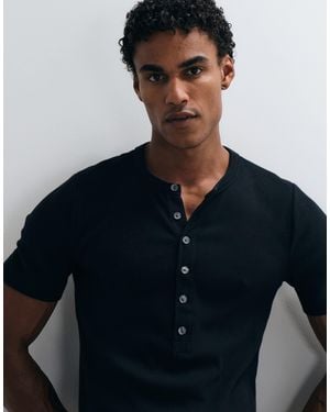 Abercrombie & Fitch Slim-fit-ripp-henley-t-shirt - Blau