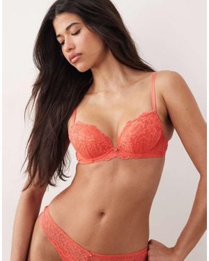 Ann Summers Sexy Lace Padded Plunge Bra - Orange