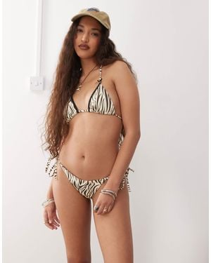 Lioness Rio Bow Detail Tie Side Bikini Bottom Co-ord - Brown