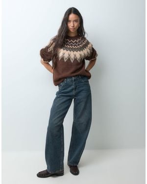 ONLY Fair Isle Knitted Sweater - Blue