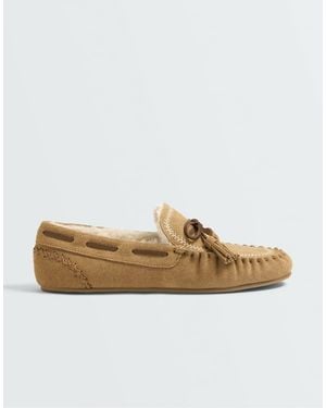 Oysho Leather Tassel Loafer - Brown