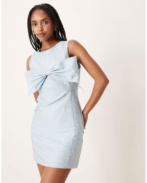 Sister Jane X Asos Bow Front Mini Dress - Blue