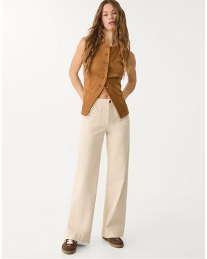 Stradivarius D77 Minimalist Trousers With Pockets - Natural