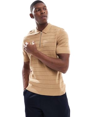 ASOS – kastiges polohemd aus strick - Weiß