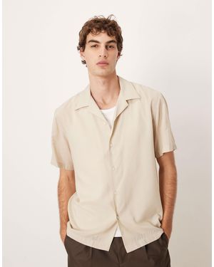 SELECTED Chemise coupe classique imprimée à manches courtes - beige - Neutre