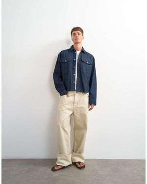 TOPMAN Ruimvallend Denim Overshirt - Blauw