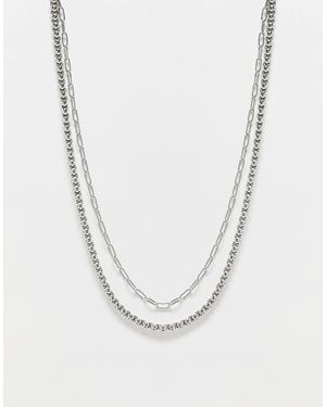 FADED FUTURE Chain Combination Necklace - White