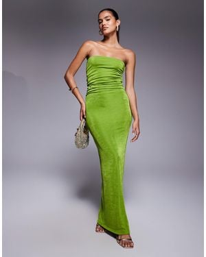 Aria Cove Double Layered Slinky Multiway Bodycon Maxi Dress - Green