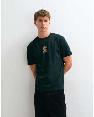 Timberland T-Shirt Met Korte Mouwen En Print Stack Logo - Groen