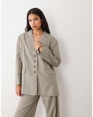 Kaiia Exclusive Oversized Tailored Mansy Blazer - Gray