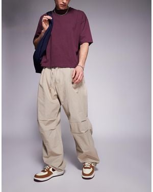 Bershka Parachute baggy Trouser - Purple