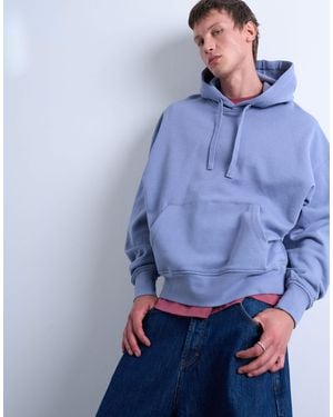 TOPMAN Heavyweight Oversized Fit Hoodie - Blue