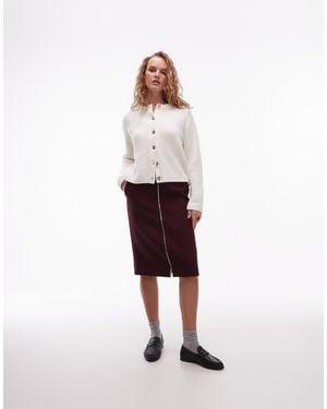 ARKET Knee Length Skirt With Zip Through - Red