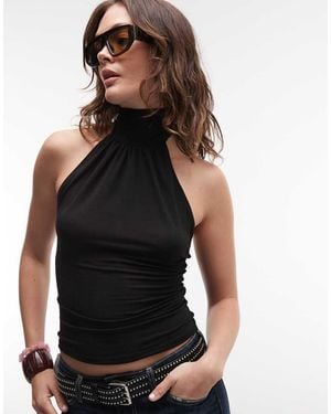 Weekday Halterneck Top With Open Back - Black