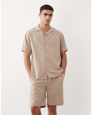 Jack & Jones Co-ord Textured Shorts - Natural