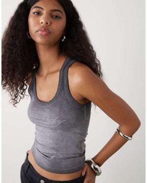 Ed Hardy Floral Tattoo Washed Vest - White