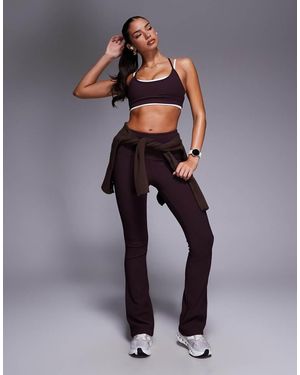 4505 Micro Rib Slim Kick High Waist Yoga legging - Purple