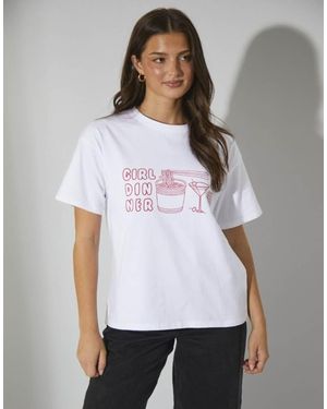 South Beach Girl Dinner Tee - White