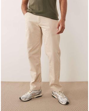 Mango 100% Cotton Straight Trouser - Natural