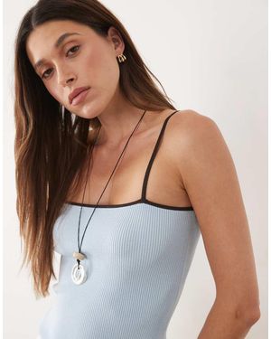 Mango Gebreide Camitop - Blauw