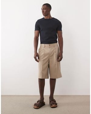 Only & Sons Loose Fit Tailored Bermuda Shorts - Natural