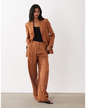 Mango Minesota Linen Mix Tailored Trouser Co-ord - Multicolour