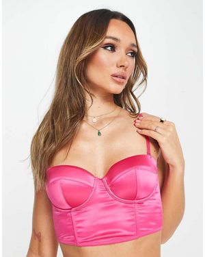 Monki Satin Bustier - Pink